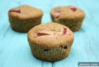 Rustic Whole Wheat Strawberry Muffins