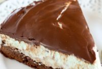 Fudgy Mint Chocolate Chip Ice Cream Brownie Pie