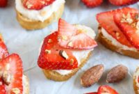 Honeyed Goat Cheese Crostini with Fresh Strawberries and Almonds