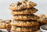 Golden Soft and Chewy Oatmeal Raisin Cookies
