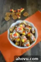 Sweet and Salty Candy Corn Pretzel Bites