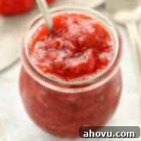 A small bowl of homemade strawberry sauce.