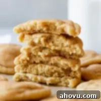 Ultimate Soft and Chewy Snickerdoodles 8 A stack of snickerdoodle cookies broken in half to show the interior texture, revealing their soft and chewy crumb.