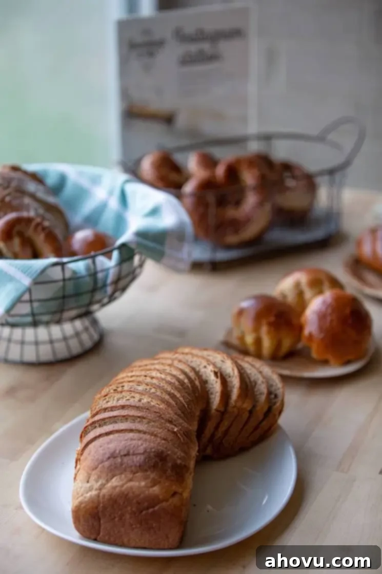 A picture of different assortments of bread.