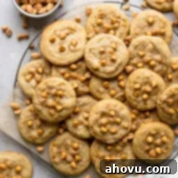 Golden Butterscotch Bites 7 An overhead view of butterscotch cookies piled on a wire cooling rack.