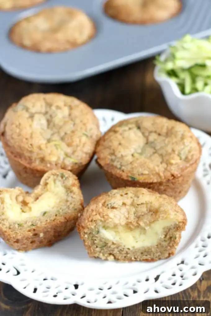 Cream Cheese-Filled Zucchini Muffins