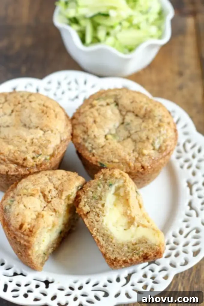 Cream Cheese-Filled Zucchini Muffins