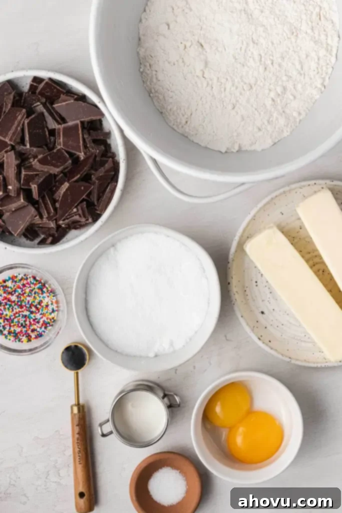 Golden Butter Delights 3 An overhead view of the ingredients needed to make the best butter cookies.