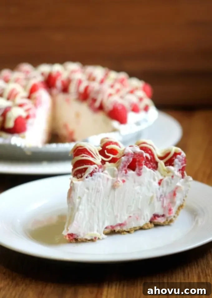 Raspberry White Chocolate Cheesecake Pie