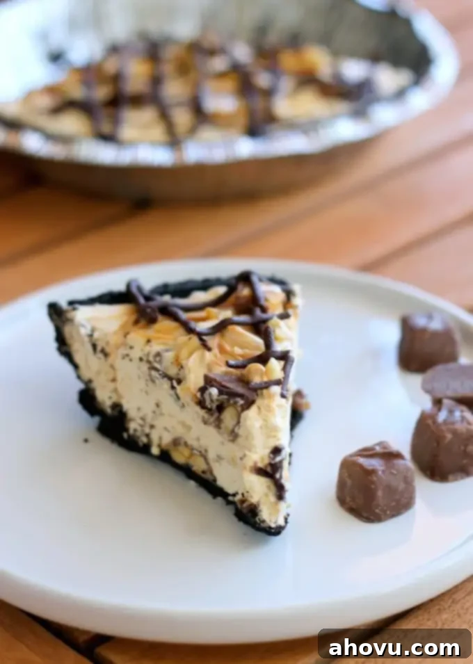 No-Bake Snickers Pie