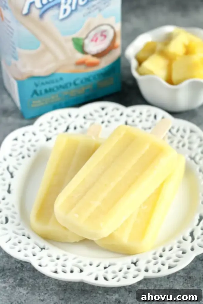 Coconut Pineapple Ice Pops