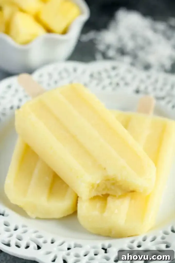 Coconut Pineapple Ice Pops