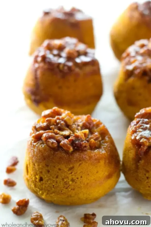 Sticky Pecan Upside-Down Pumpkin Muffins