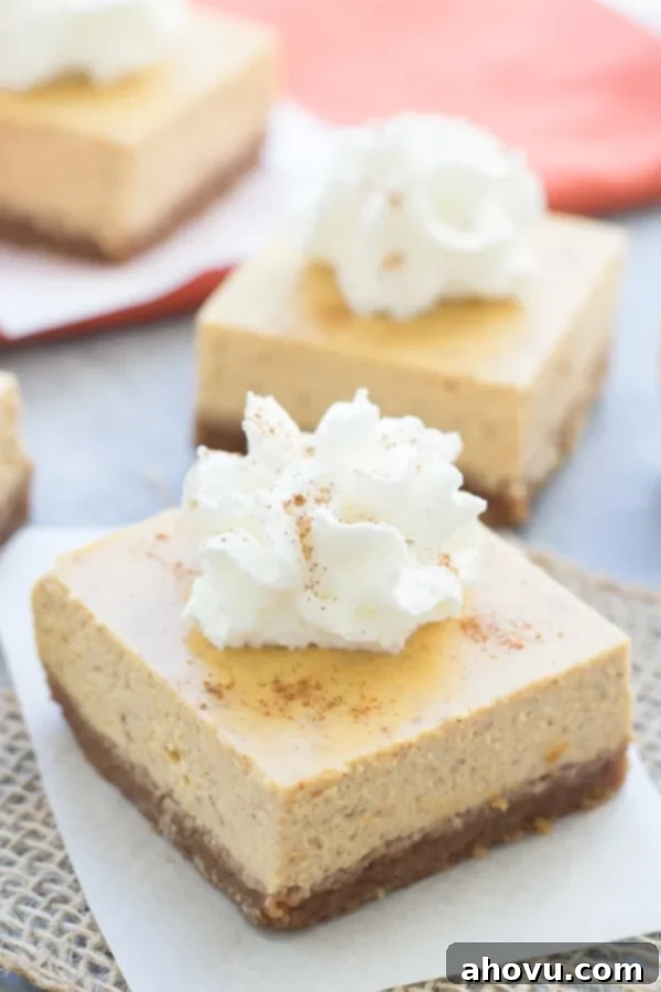 Pumpkin Greek Yogurt Cheesecake Bars