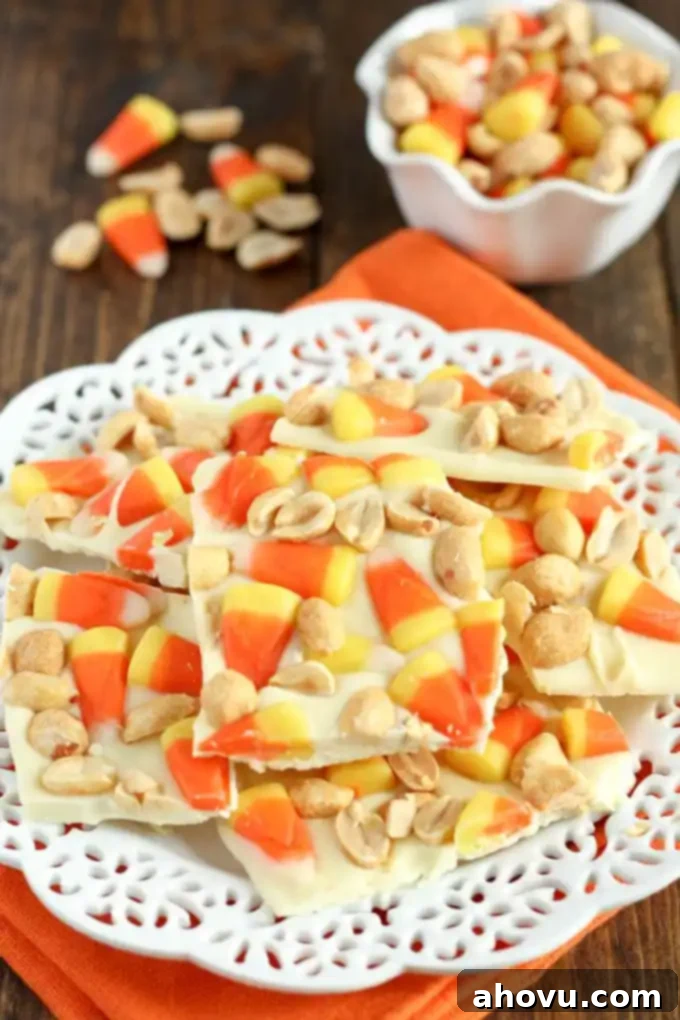 Candy Corn Peanut Bark, a delicious homemade Halloween treat