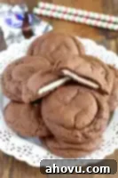 Peppermint Patty Stuffed Chocolate Cookies