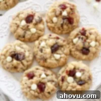 White Chocolate Oatmeal Cranberry Cookies