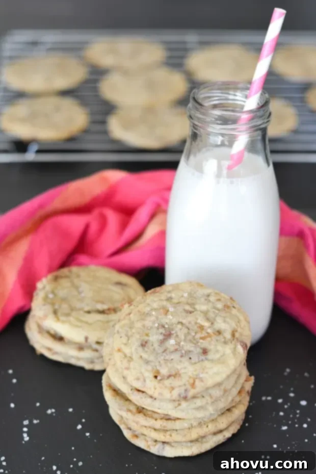 20+ Festive Christmas Cookie Ideas 23 Irresistible Salted Toffee Cookies, a perfect blend of sweet and salty.