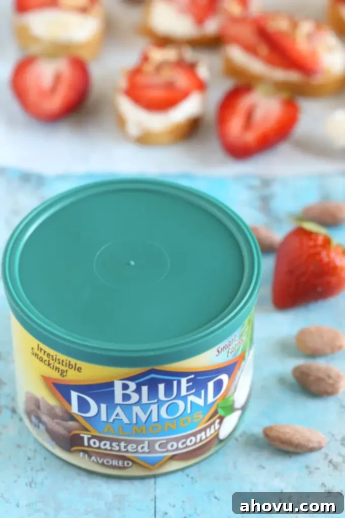 Blue Diamond Toasted Coconut Almonds for a unique crunch.