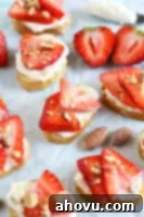 Prepared Strawberry, Almond, and Honey Goat Cheese Crostini
