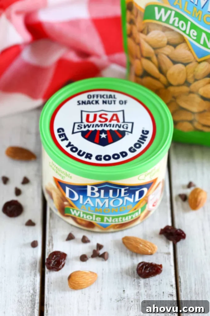 A container of Blue Diamond whole almonds. 