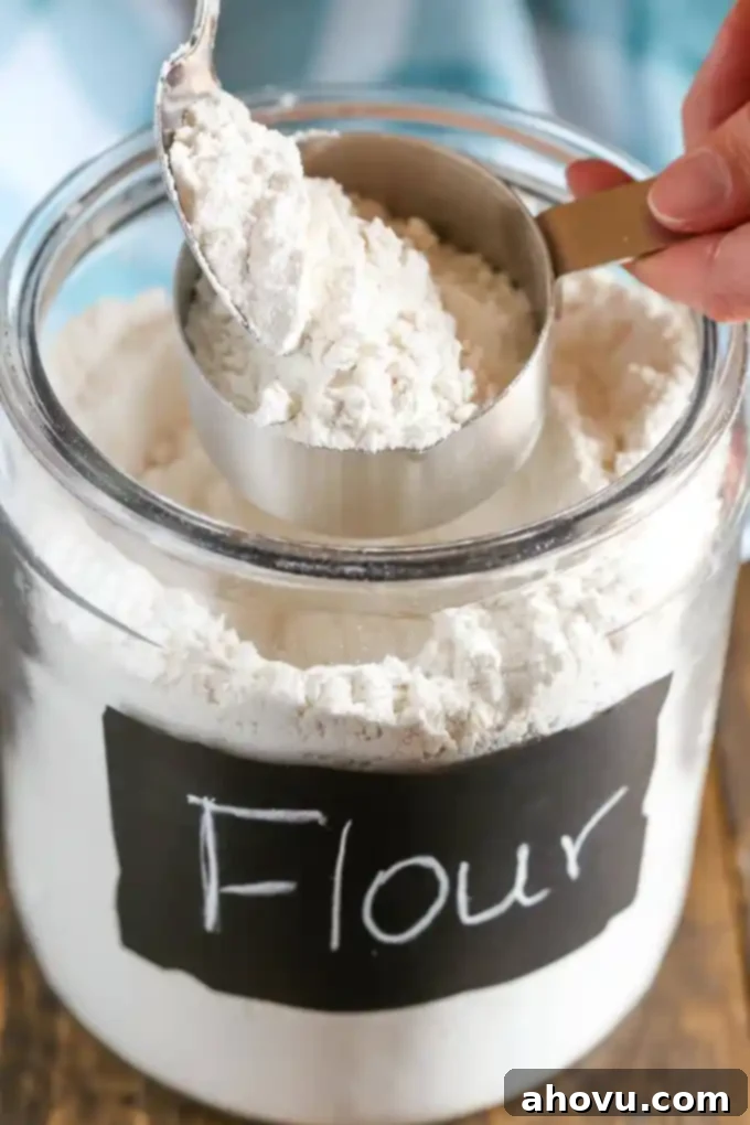 Learn how to measure flour with the spoon and level method.