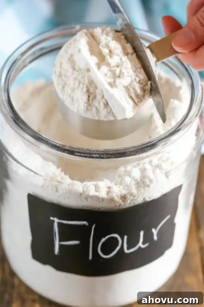 Learn how to measure flour with the spoon and level method.