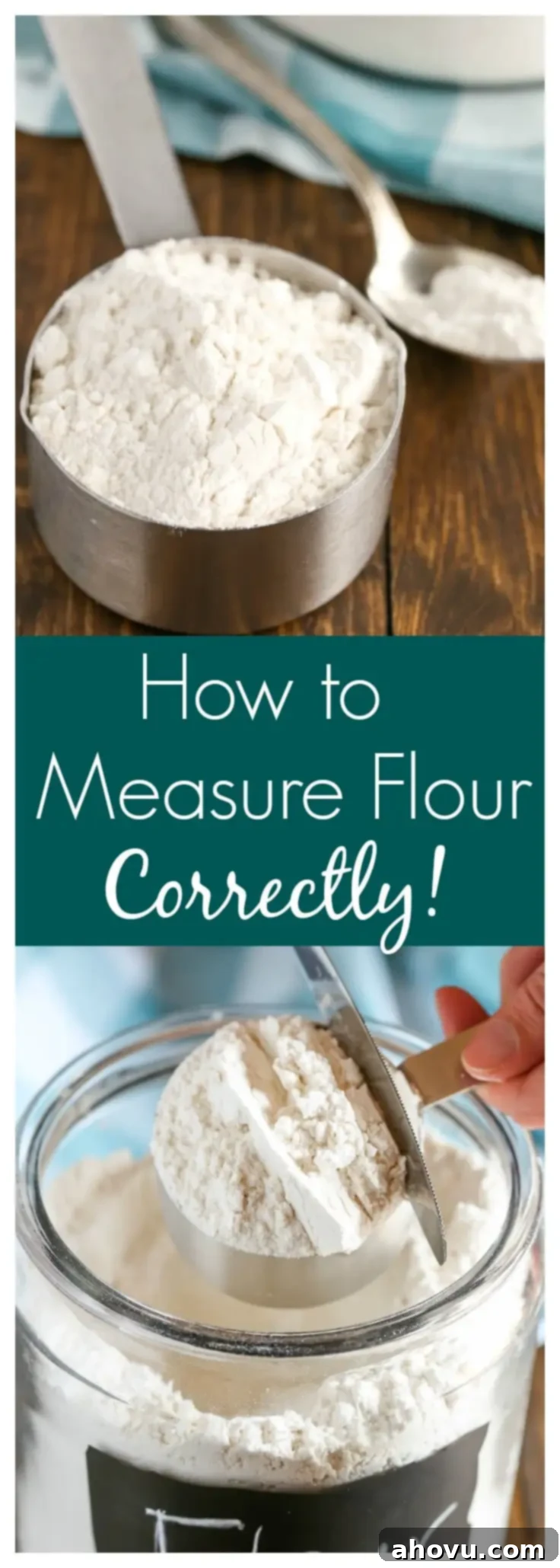 Learn how to measure flour with the spoon and level method.