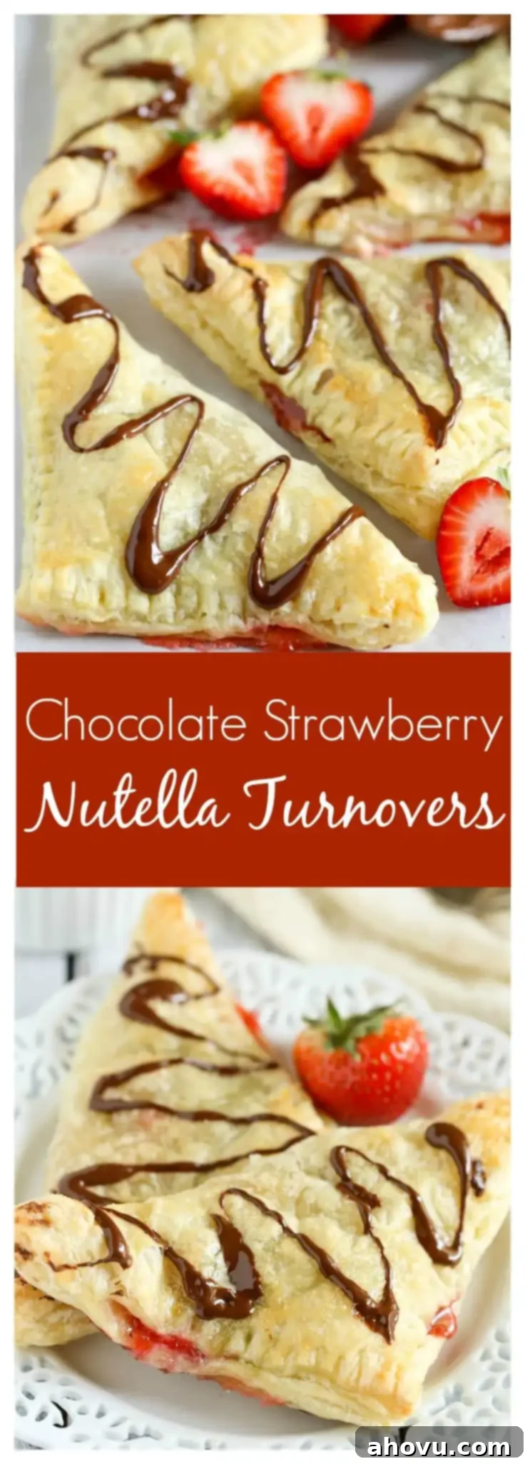 Strawberry Chocolate Nutella Hand Pies 8 Puff pastry stuffed with chocolate, Nutella, and fresh strawberries. These Chocolate Strawberry Nutella Turnovers make one delicious and decadent dessert!