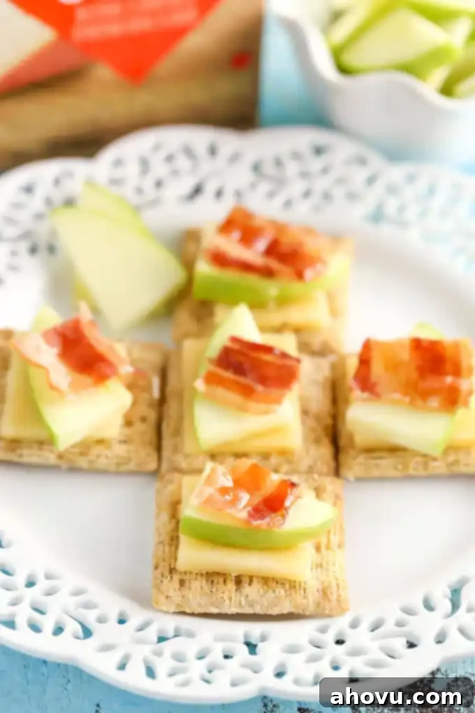 Honeyed Apple, Bacon & Smoked Gouda Bites 2 Smoked Gouda, Apple, Bacon, and Honey Bites - A delightful and easy appetizer idea, perfect for entertaining.