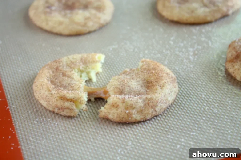 Delicious Caramel Stuffed Snickerdoodles Ready to Eat