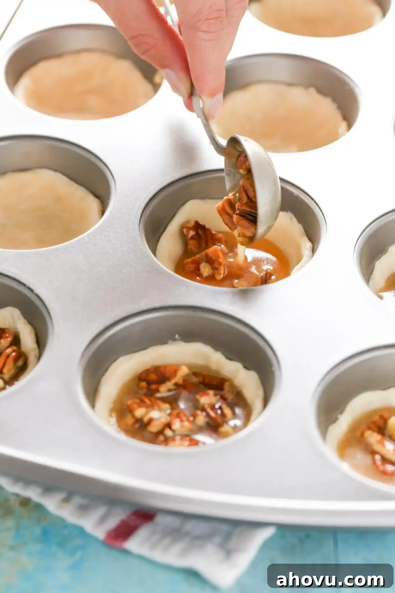 These Mini Pecan Pies are easy to make and can also be made ahead of time. These are the perfect mini treat for Thanksgiving too! 