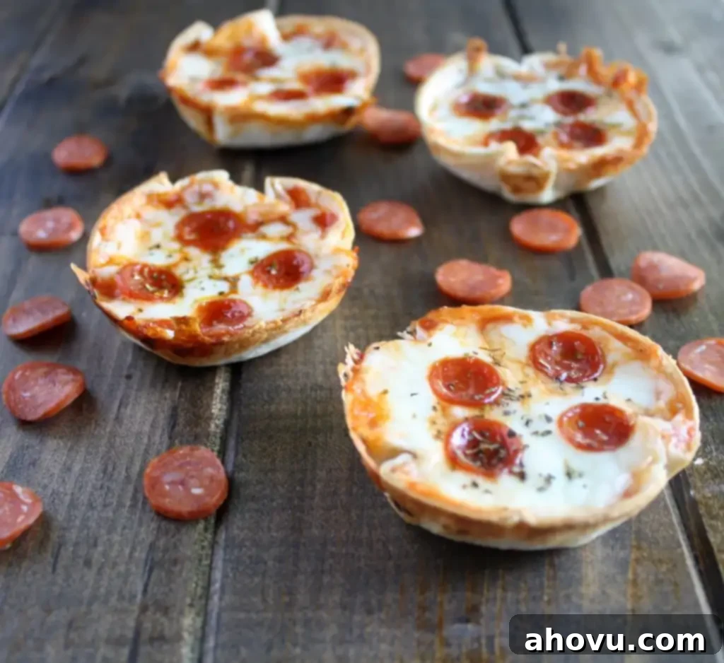 Delicious Mini Tortilla Crust Pizzas Arranged on a Plate