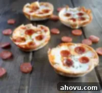 Mini Tortilla Pizza with melted cheese and pepperoni