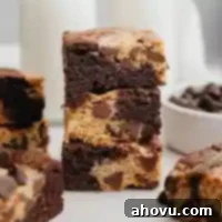 Gems of the Current 12 A stack of three brookies with more brookies and a small bowl of chocolate chips next to it.