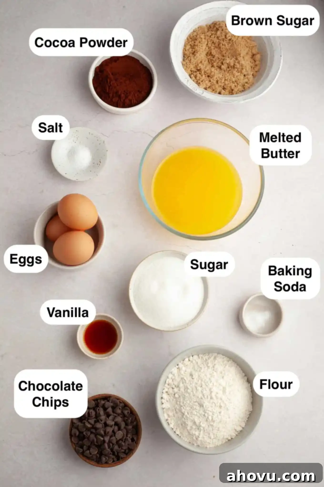 Gems of the Current 3 An overhead view of the ingredients needed to make brookies.