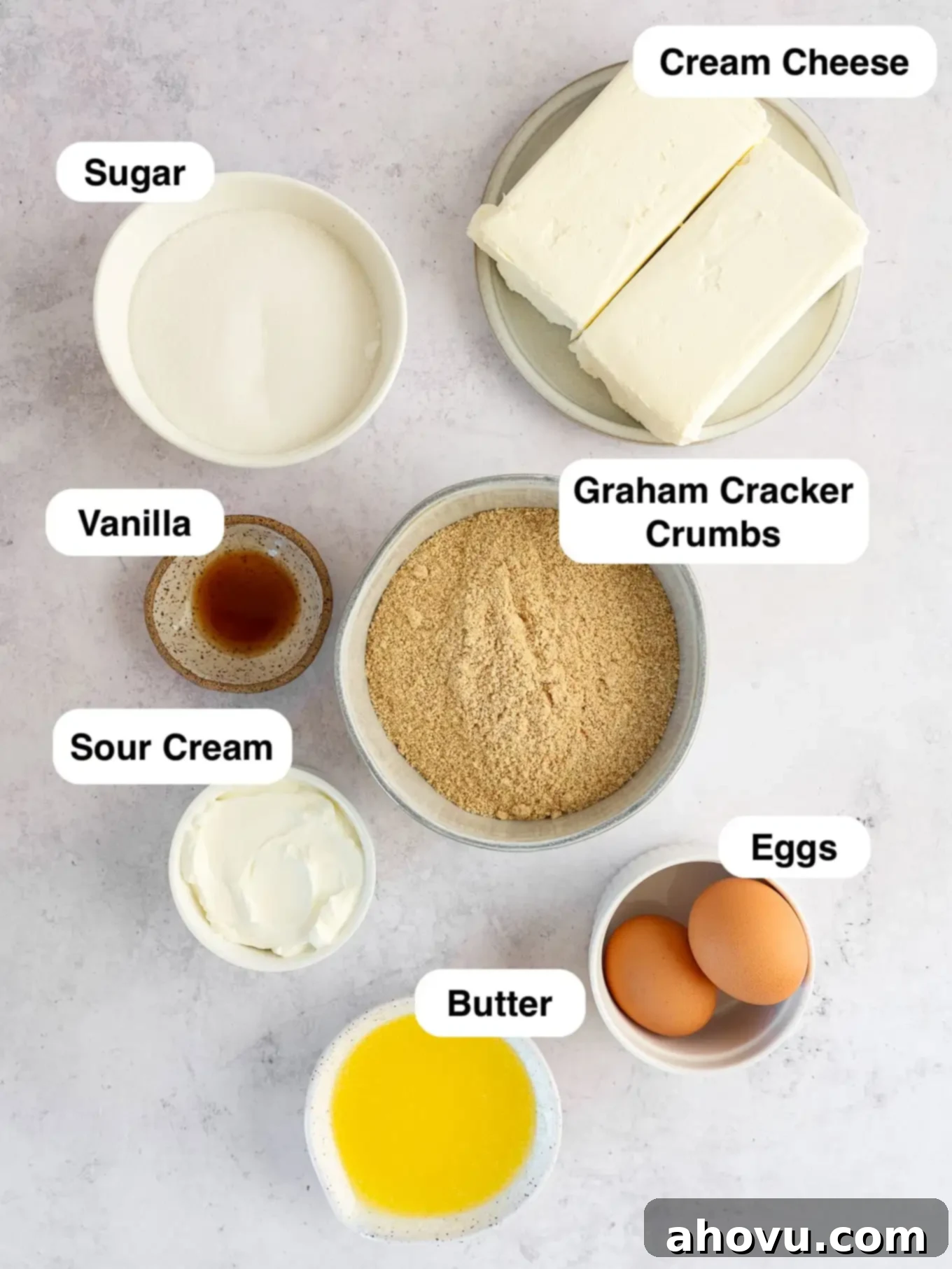 An overhead view of the ingredients.