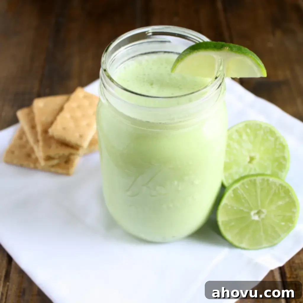 Key Lime Smoothie topped with whipped cream and graham cracker crumbs